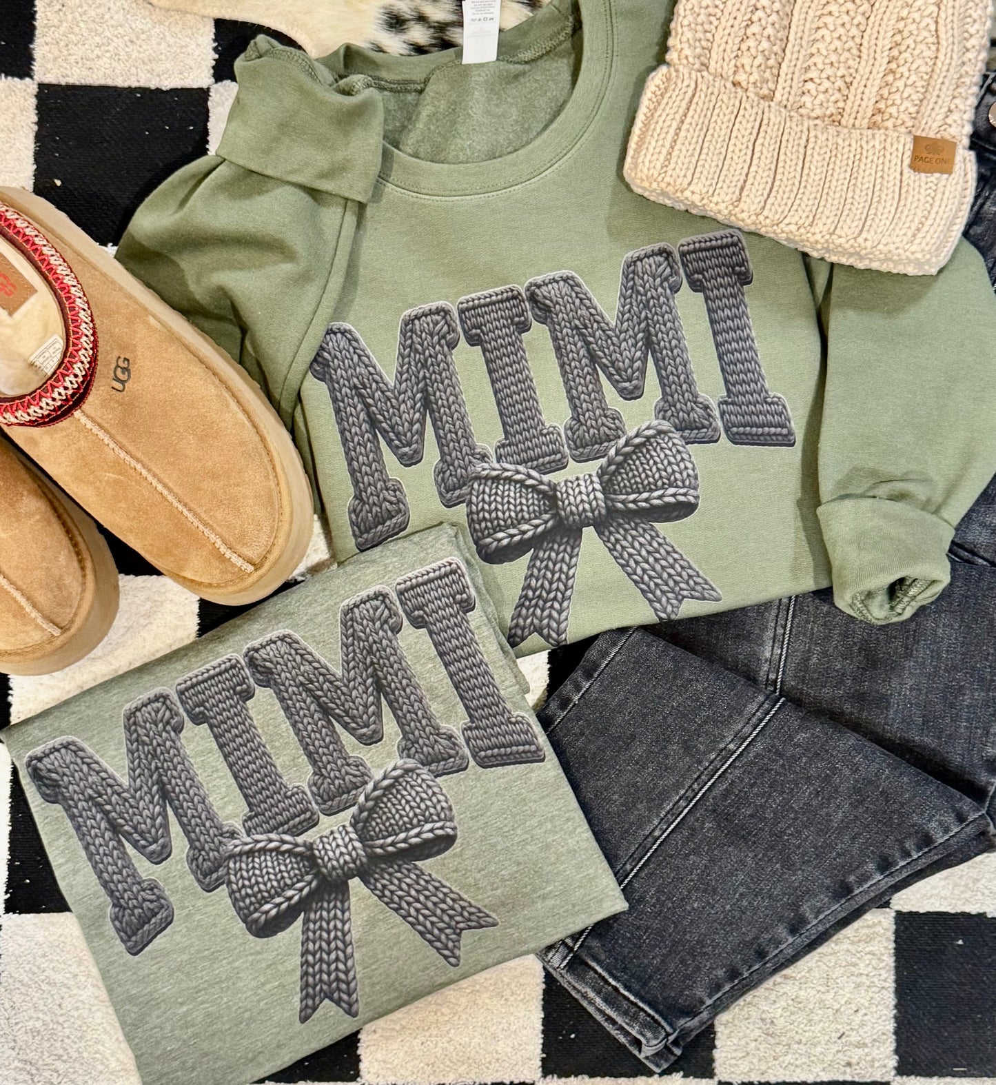 Mimi Faux Yarn Bow Tee/Sweatshirt (PREORDER CLOSES 11/30, ETA 1 WEEK)