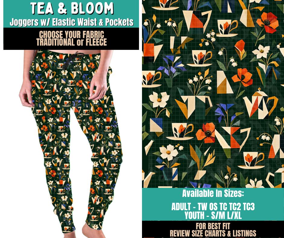 Preorder! Closes 11/12. ETA Feb. Tea & Bloom Joggers Choose Fleece or Traditional