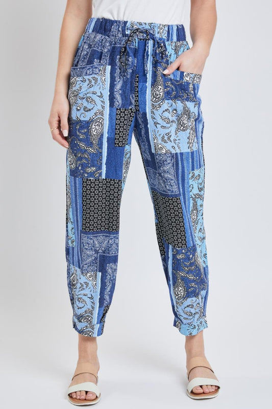 Women's Linen Joggers With Banded Hem