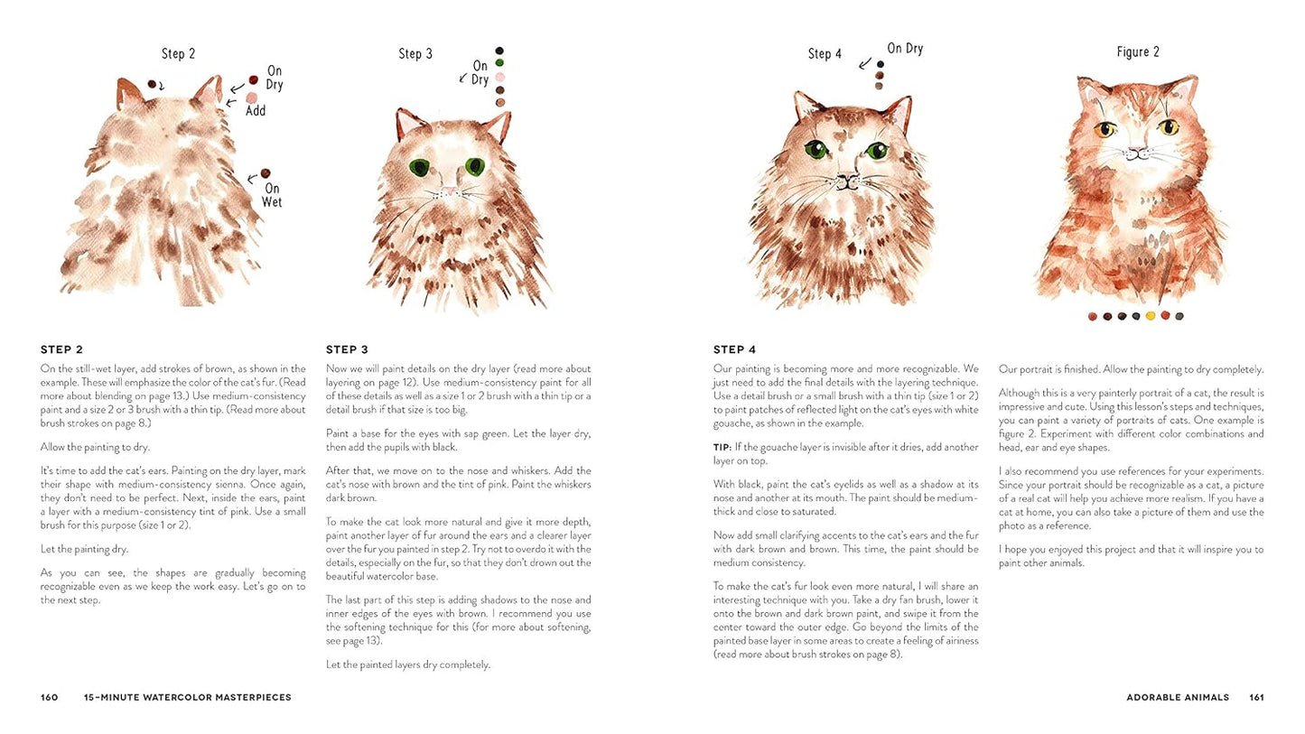 15-Minute Watercolor Masterpieces: Create Frame-Worthy Art in Just a Few Simple Steps (Spiral Bound)