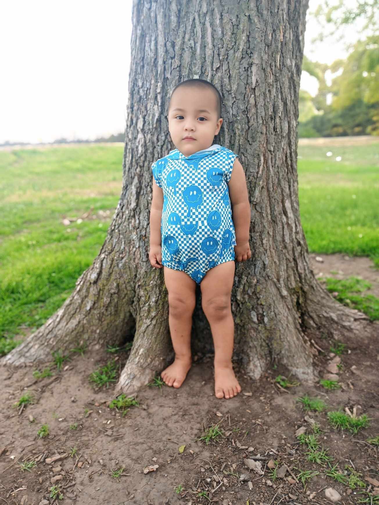 Blue Smiles Bamboo Romper