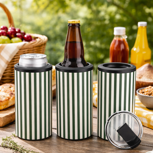4-in-1 Forest Green Pinstripe Tumbler
