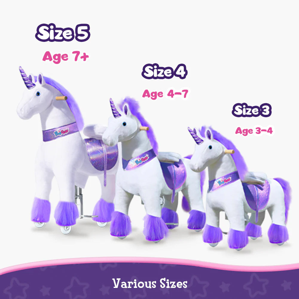 Model U Ride-On Plush Unicorn Age 4-7 Purple