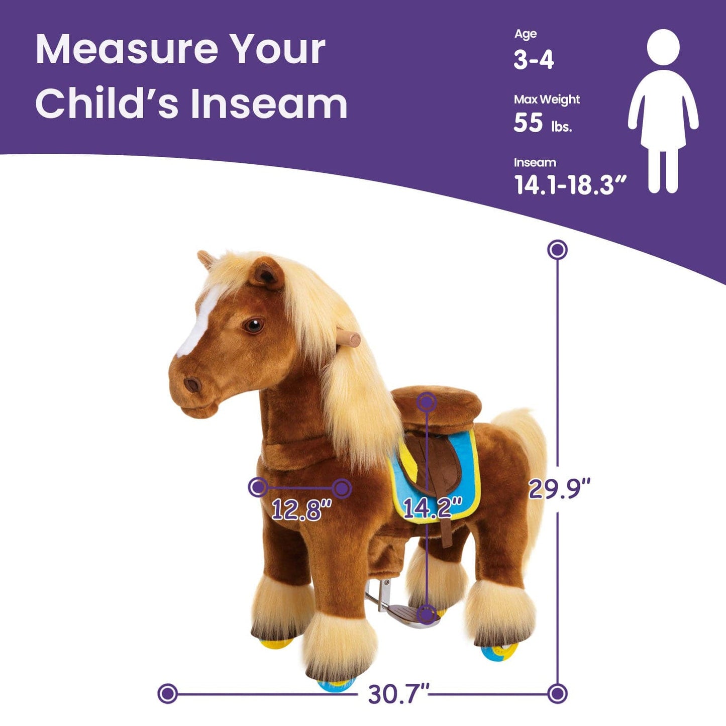 Riding Horse Toy for Age 3-4 Brown Model X