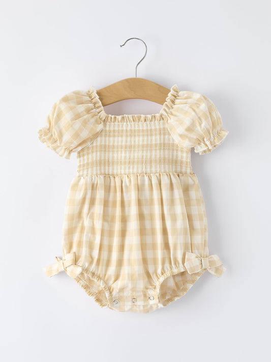 Mommy & Me Plaid Girl Romper