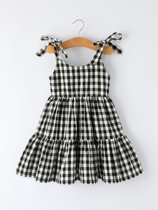 Mommy & Me Plaid Girl Smocked Ruffle Dress