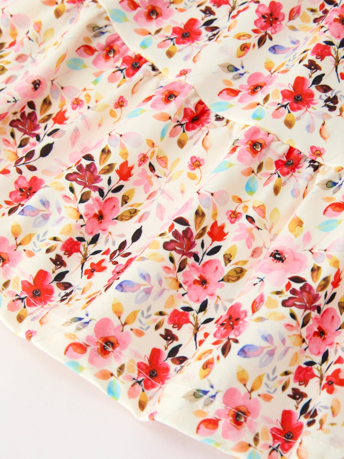 Fall Vintage Floral Puff Sleeve Girls Dress