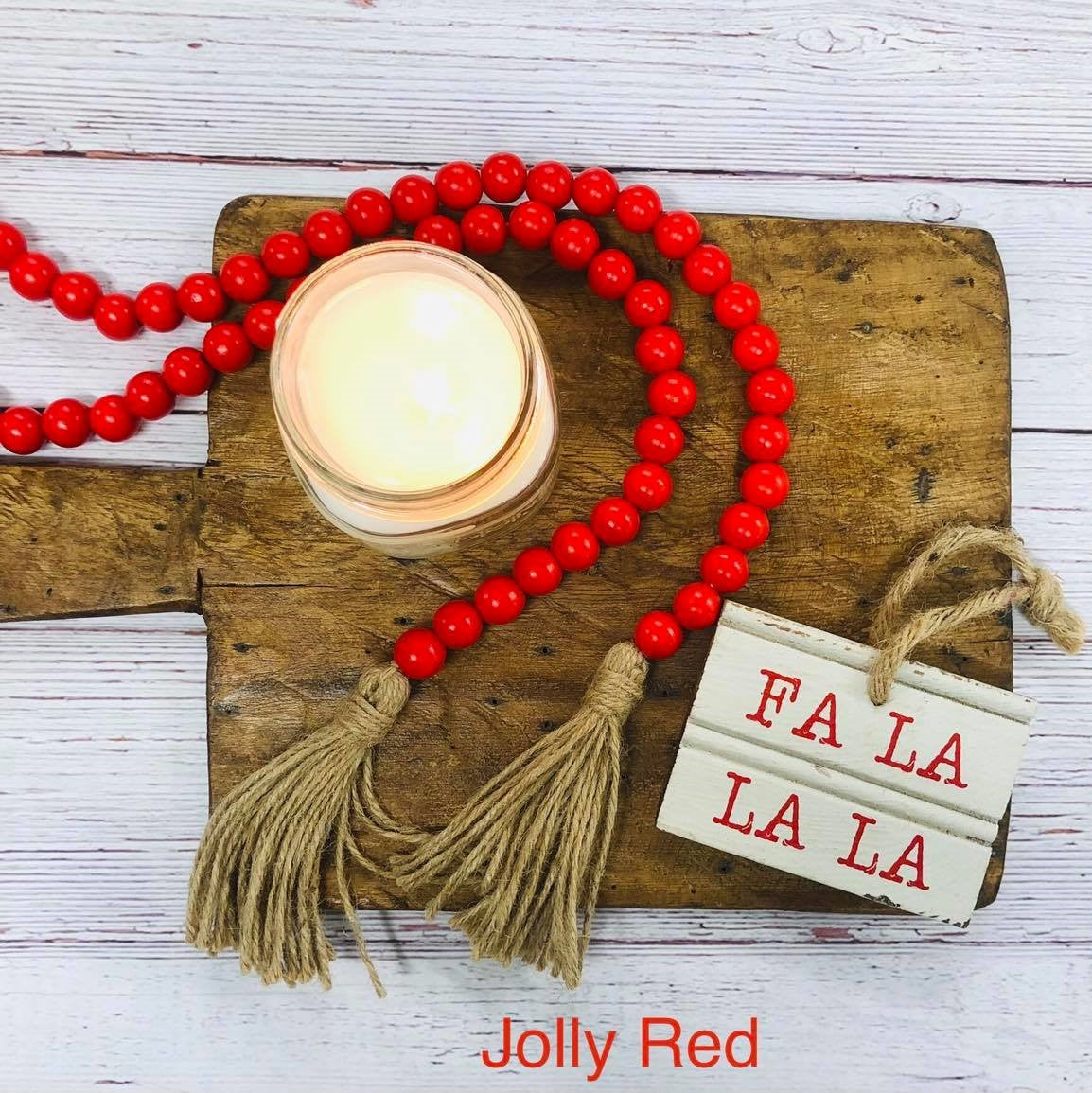 Wooden Bead Garland with Tassle