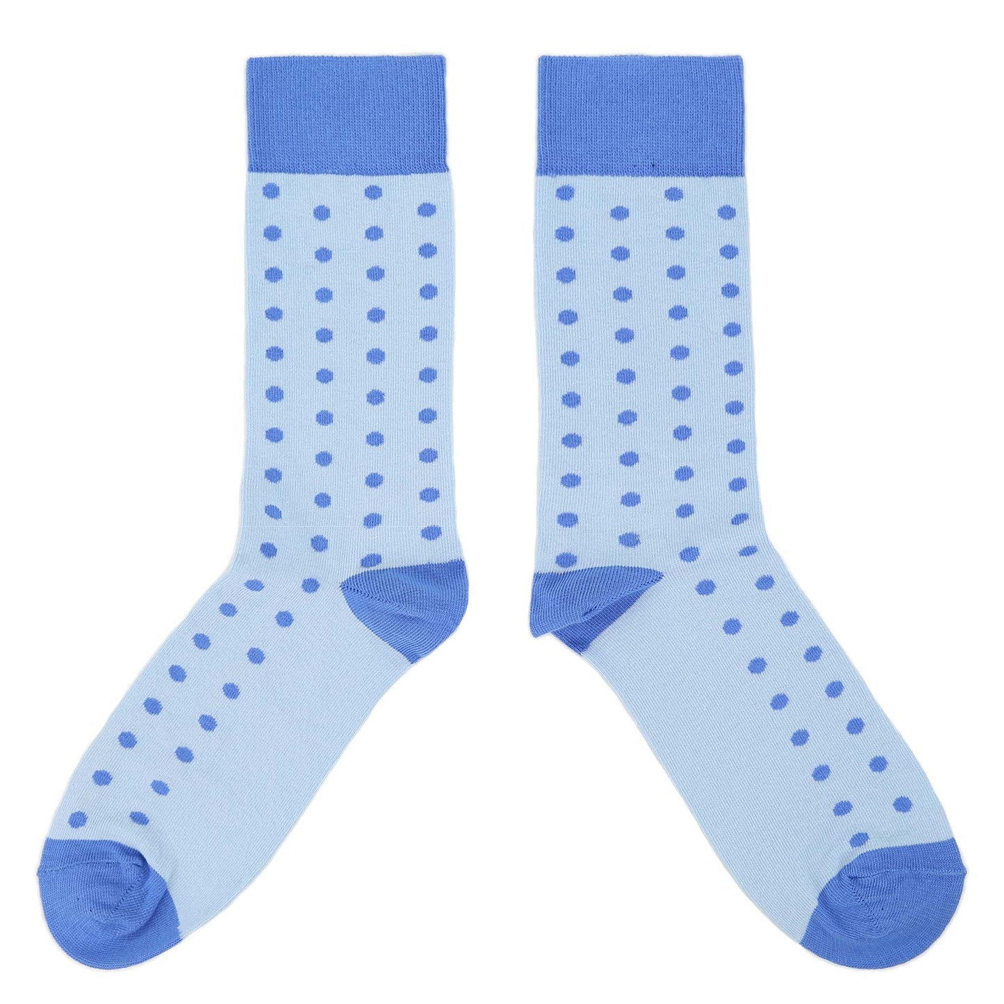 Ice Blue Cornflower Polka Dot Groomsmen Wedding Men’s Dress Socks