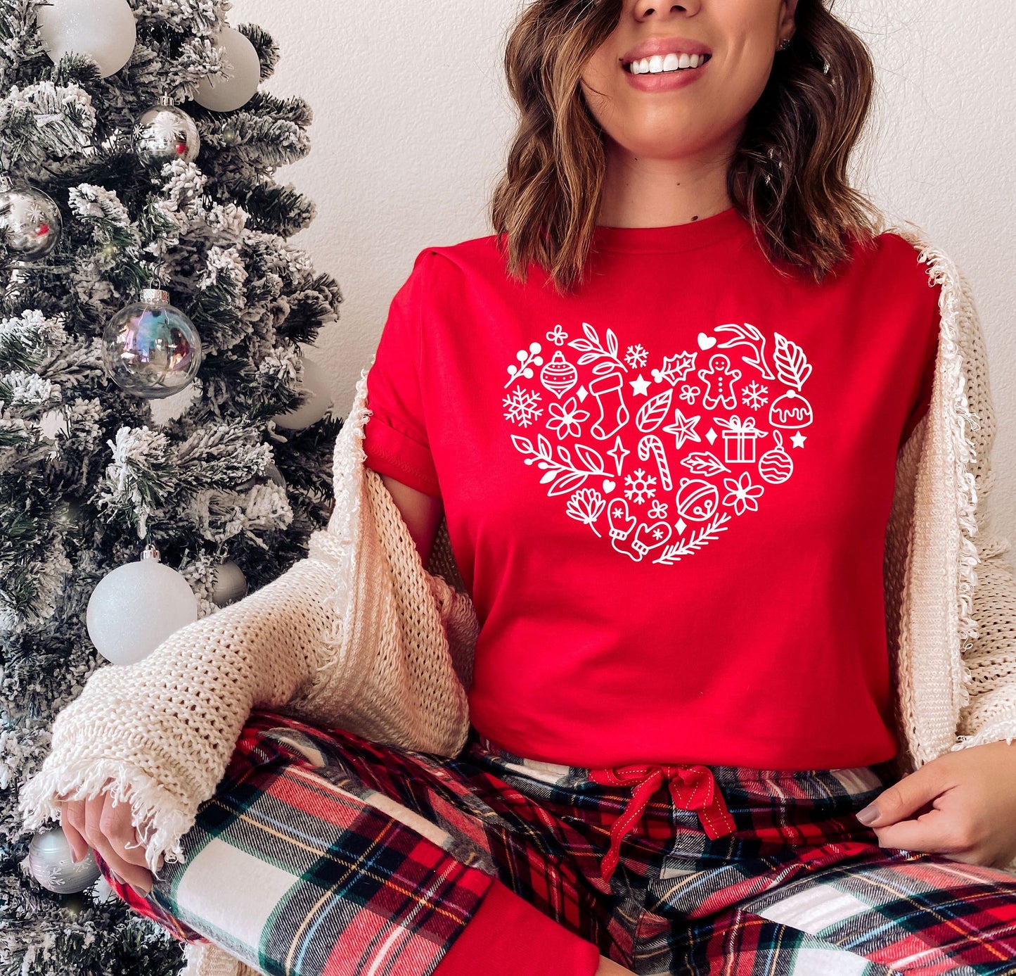 Christmas Heart Graphic Tee