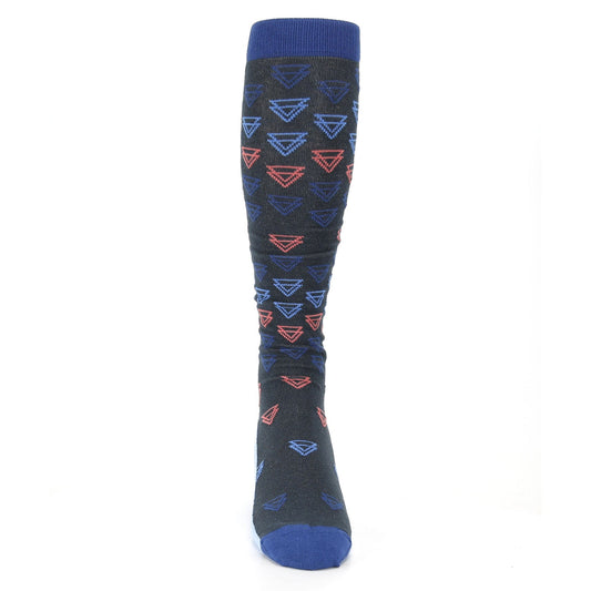Blue Coral Double Triangle Socks - Men's Over-the-Calf Socks