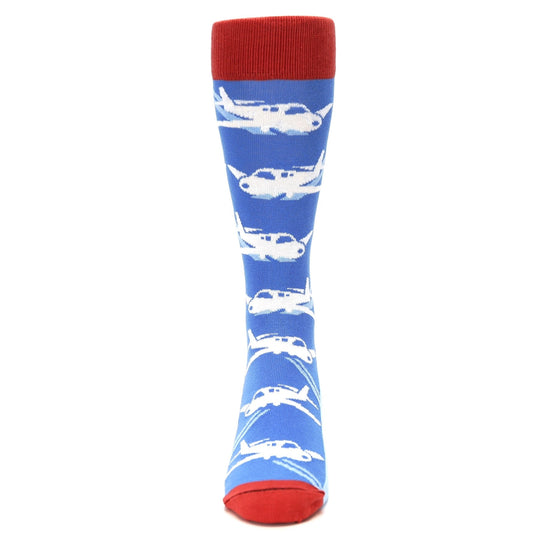 Blue Land the Plane - USA Made - Men's Dress Socks