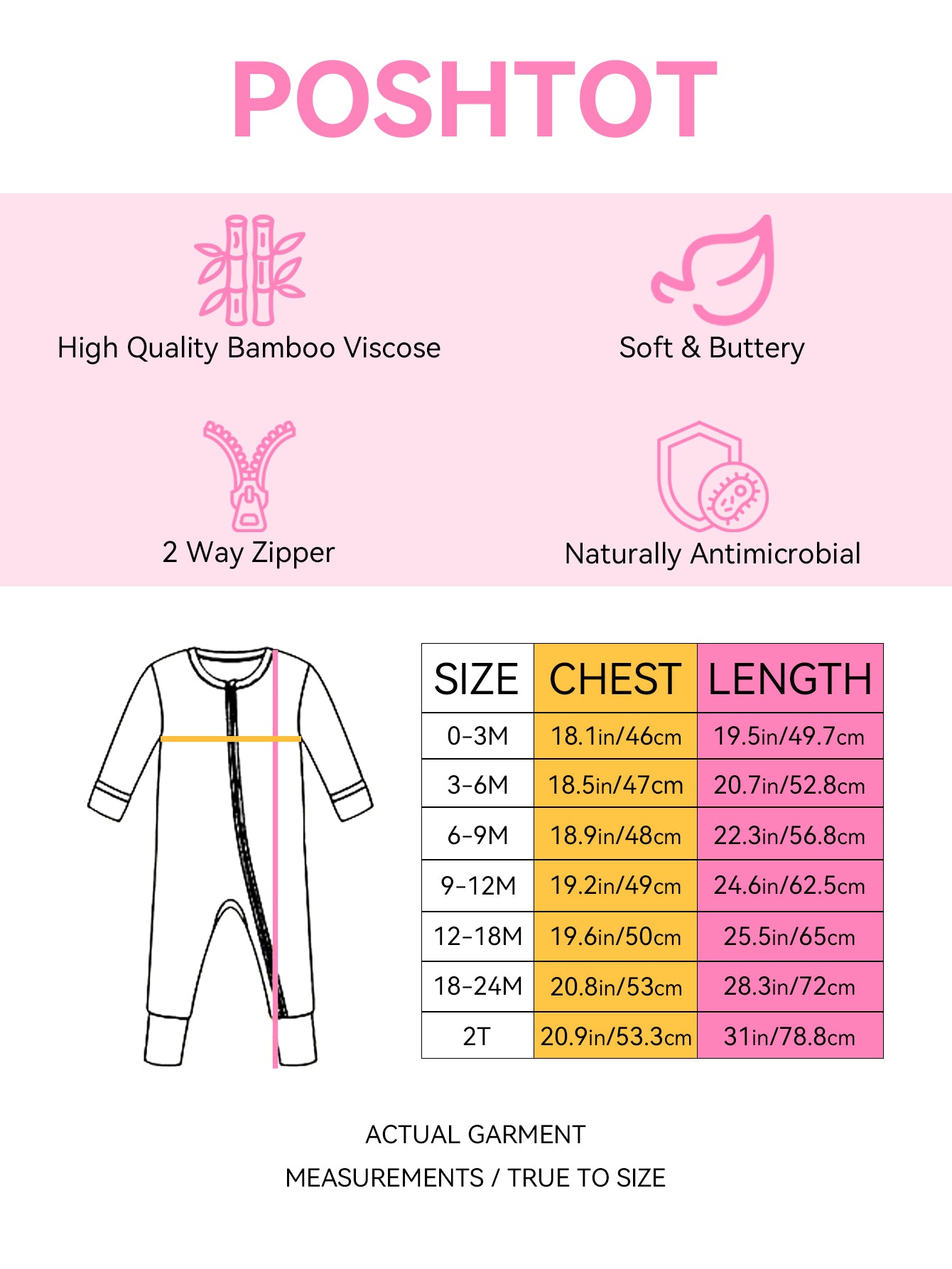 PoshTOT Rainbow Snacks Bamboo Baby Convertible Zippy Romper