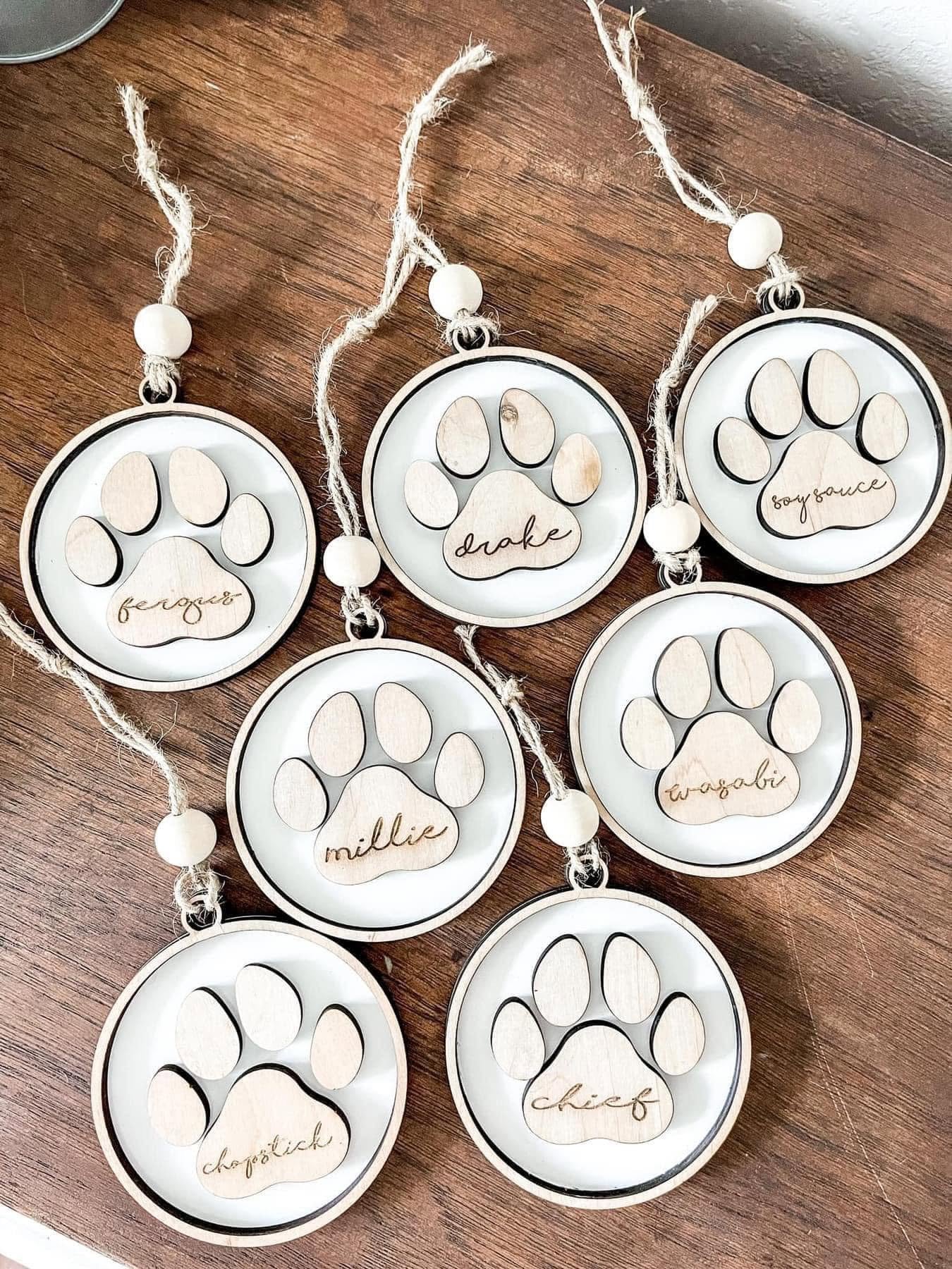 Custom PERSONALIZED PAW PRINT Ornament (PREORDER- Arrives in 4-5 wks)