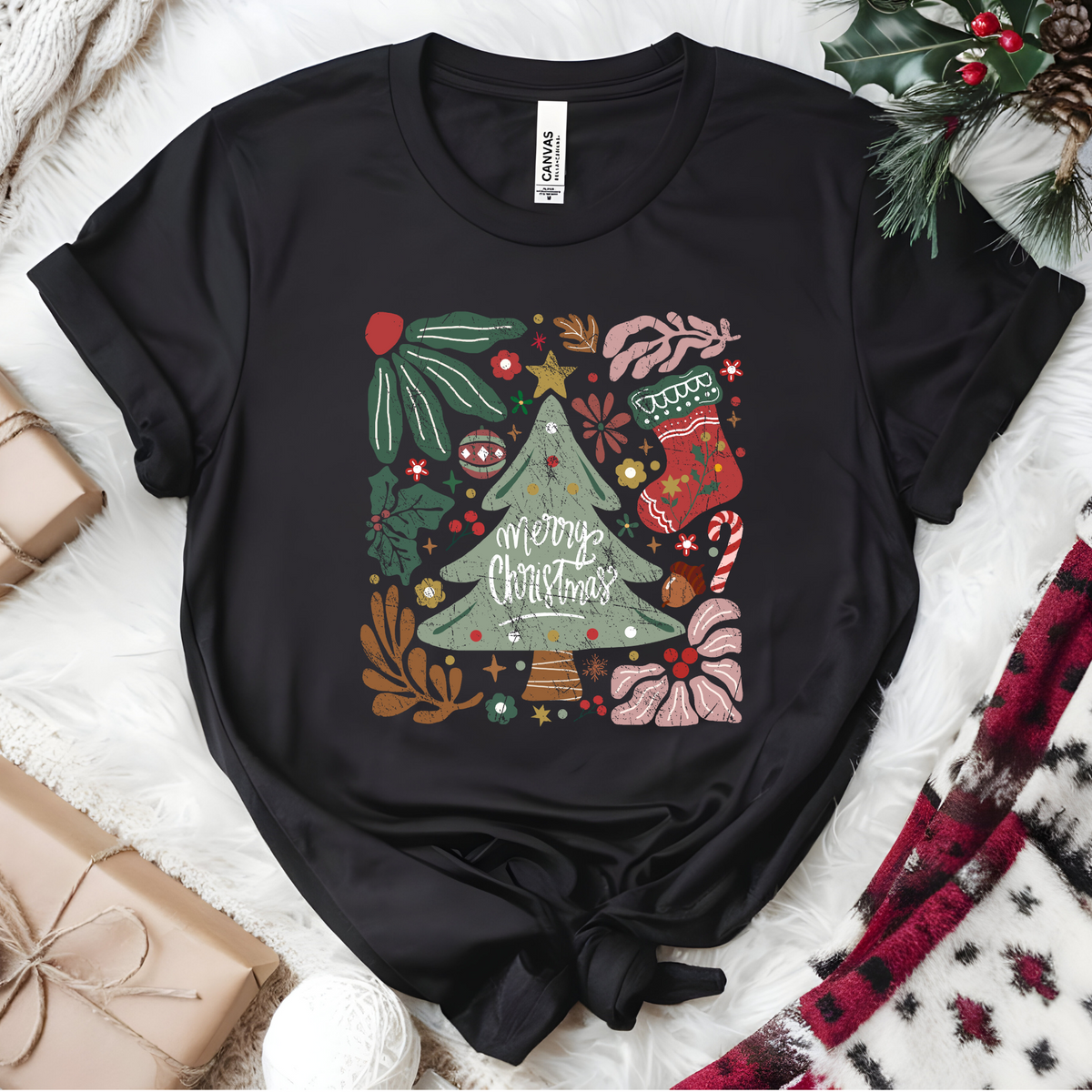 Boho Merry Christmas Graphic Tee