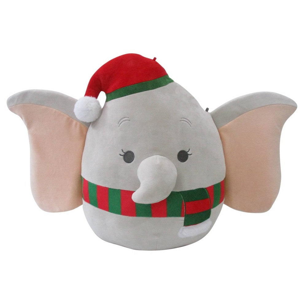 Squishmallows Dumbo with Red Santa Hat 16" 2021 Disney Holiday Collection Stuffed Plush