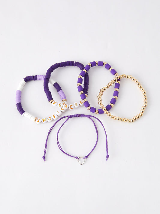 Taylor Friendship Bracelet Elastic Beaded Letter Bracelet