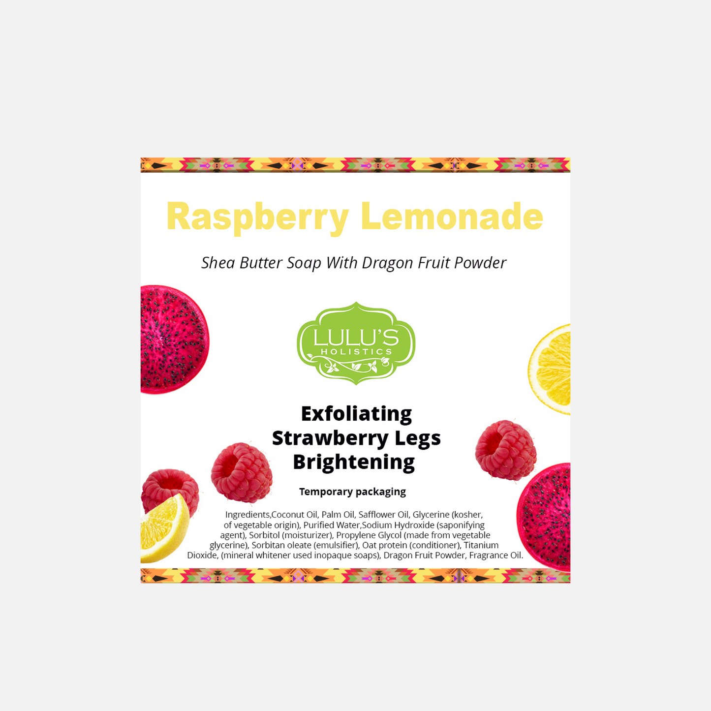 Raspberry Lemonade with Dragon Fruit Shea Butter Bar Soap for Hydrated, Smooth Skin
