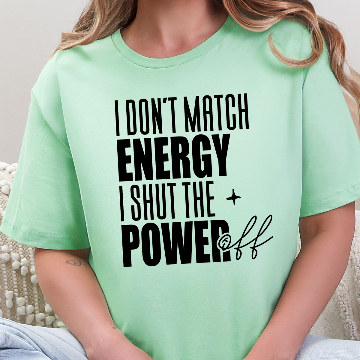 Shut the Power Off Words Graphic Tee