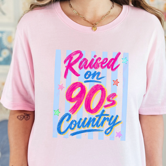 Raised on 90s Country Stripes Graphic Tee