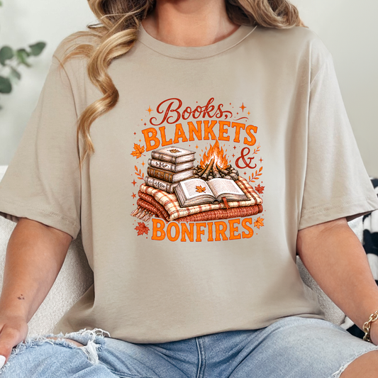 Books, Blankets & Bonfires Graphic Tee