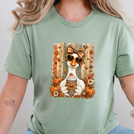 Preppy Fall Goose Graphic Tee