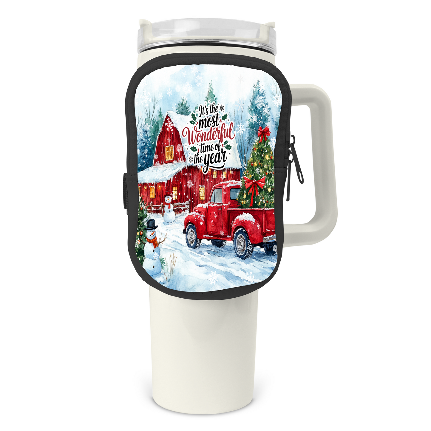 Rustic Holiday Barn Pouch/Bag For 40oz Tumbler