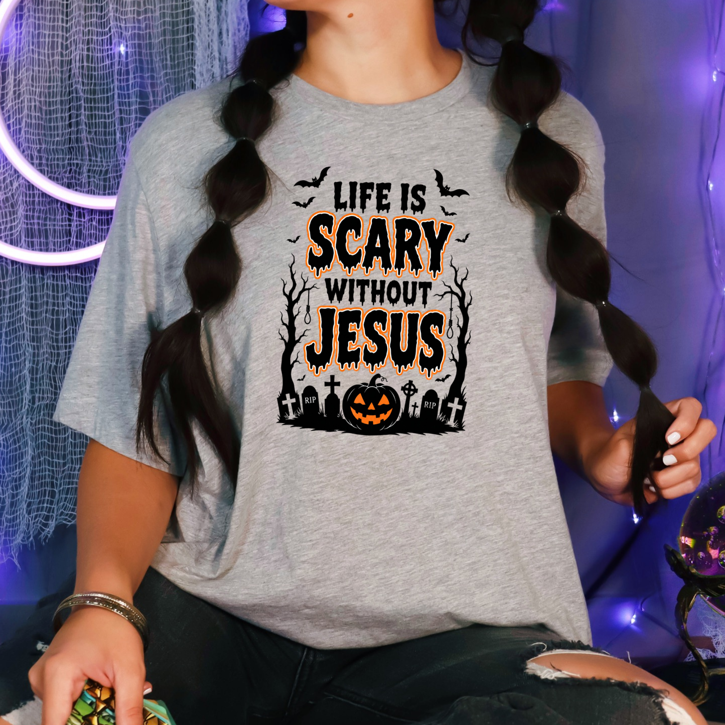 Life Is Scary without Jesus Graphic Tee
