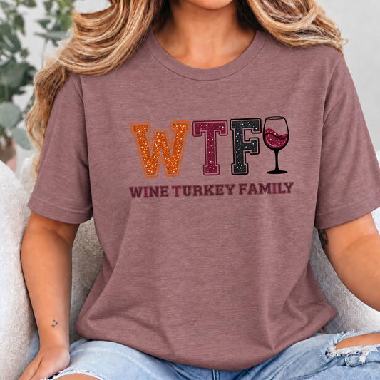 Wine Turkey Family Graphic Tee
