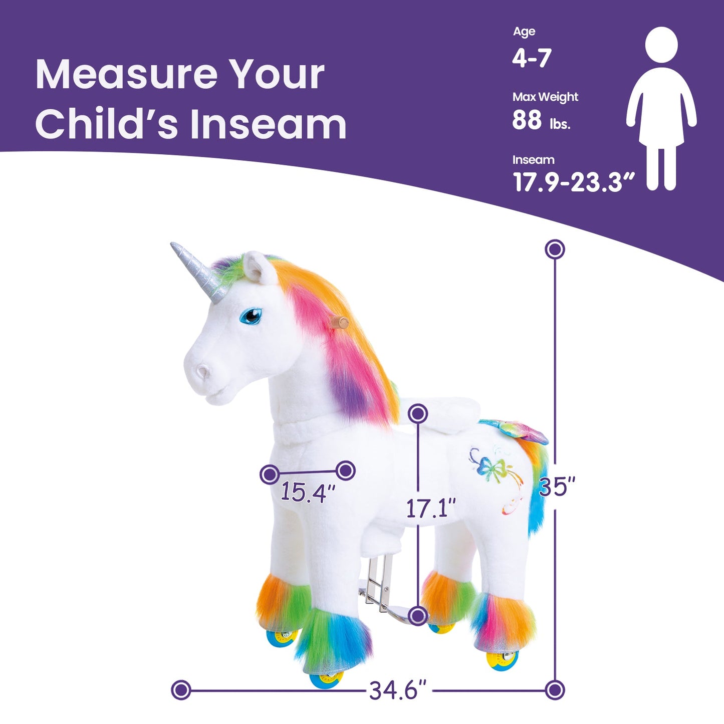 Rainbow Unicorn for Age 4-7 Model X