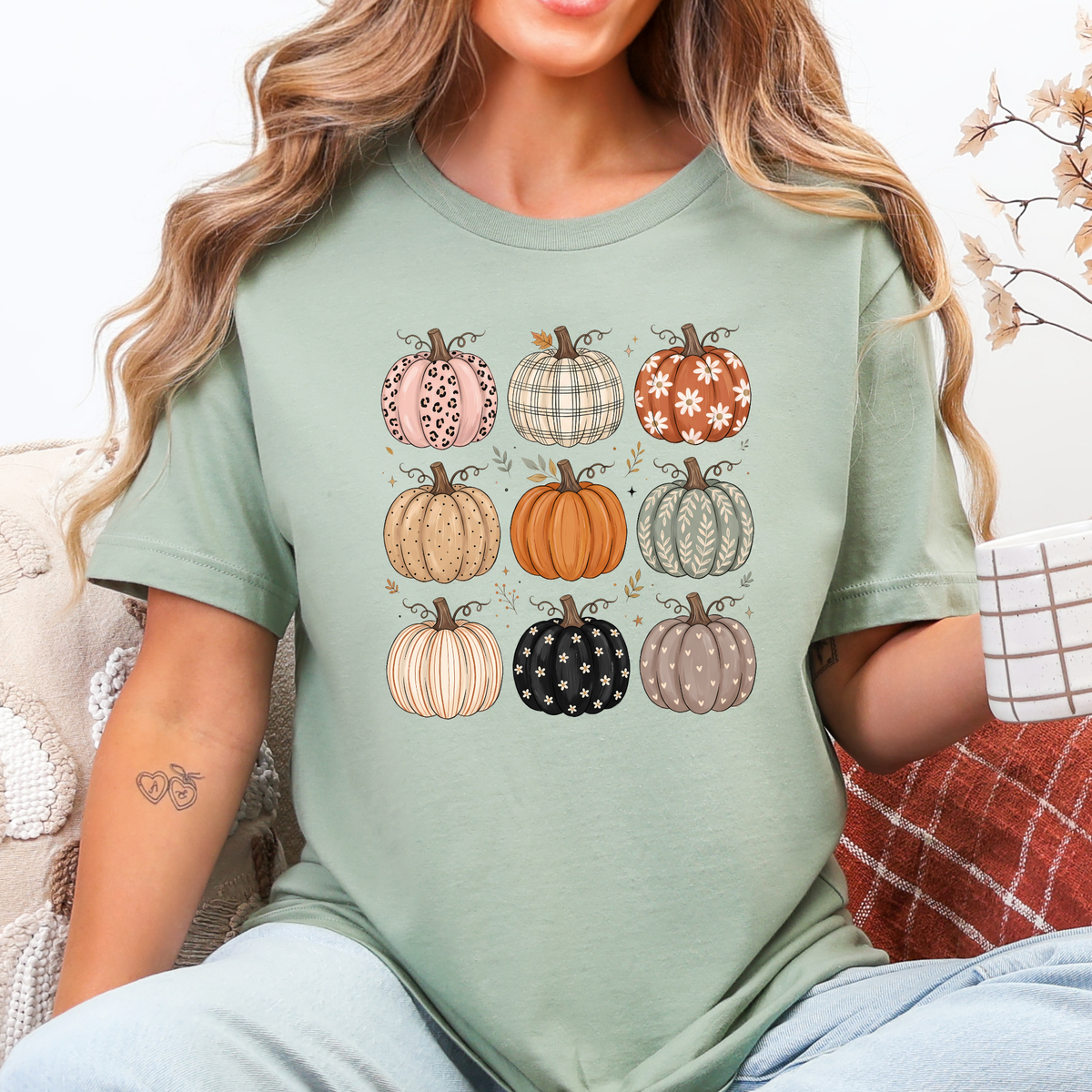 Pumpkin Grid Graphic Tee