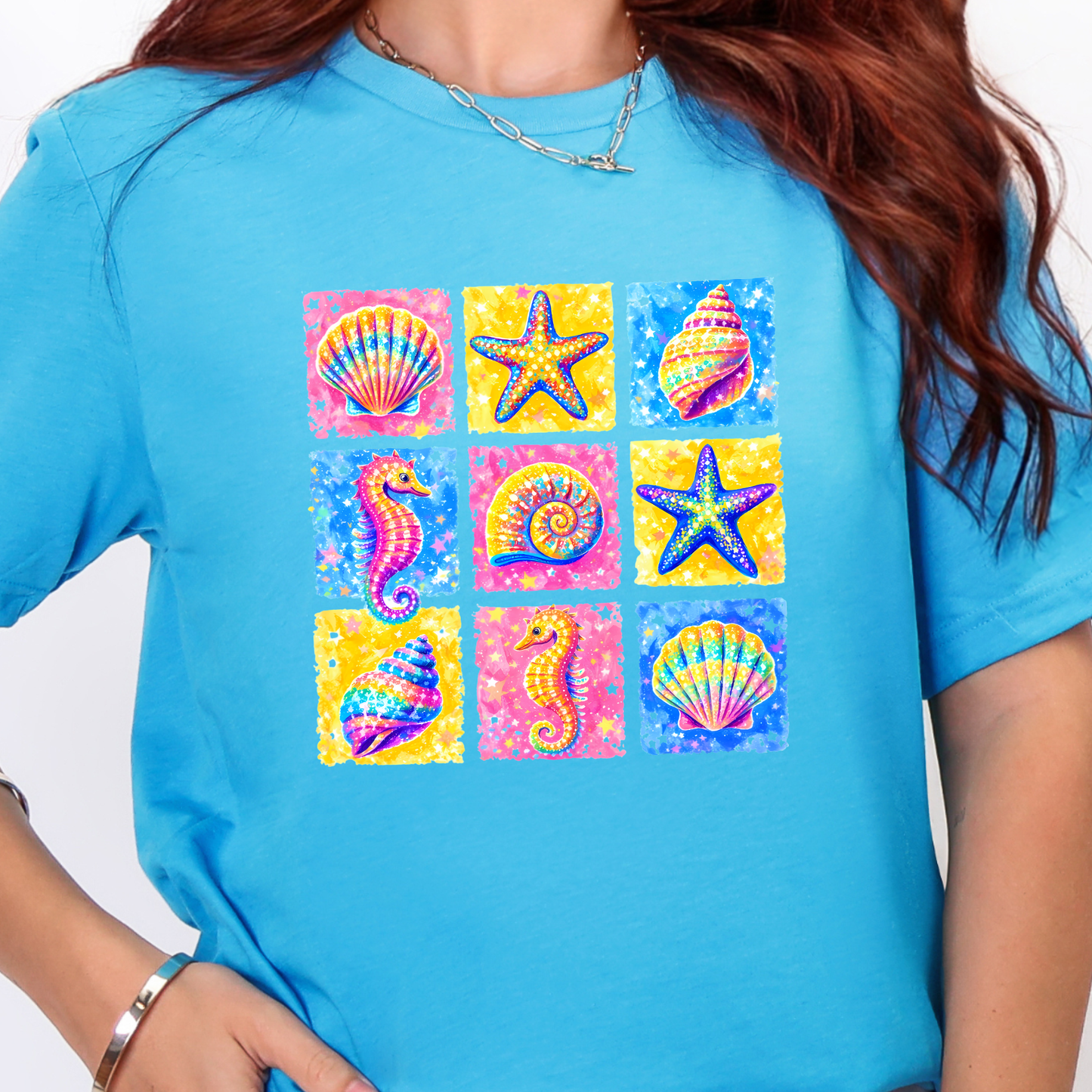 Preppy Summer Grid Graphic Tee