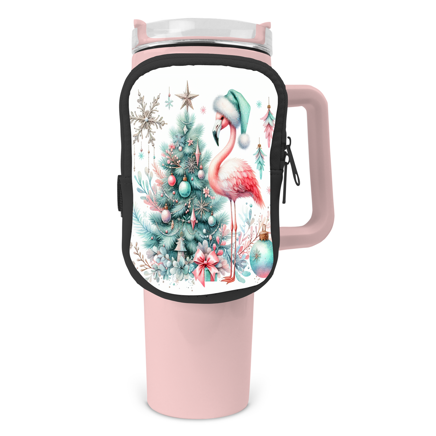 Festive Flamingo Pouch/Bag For 40oz Tumbler