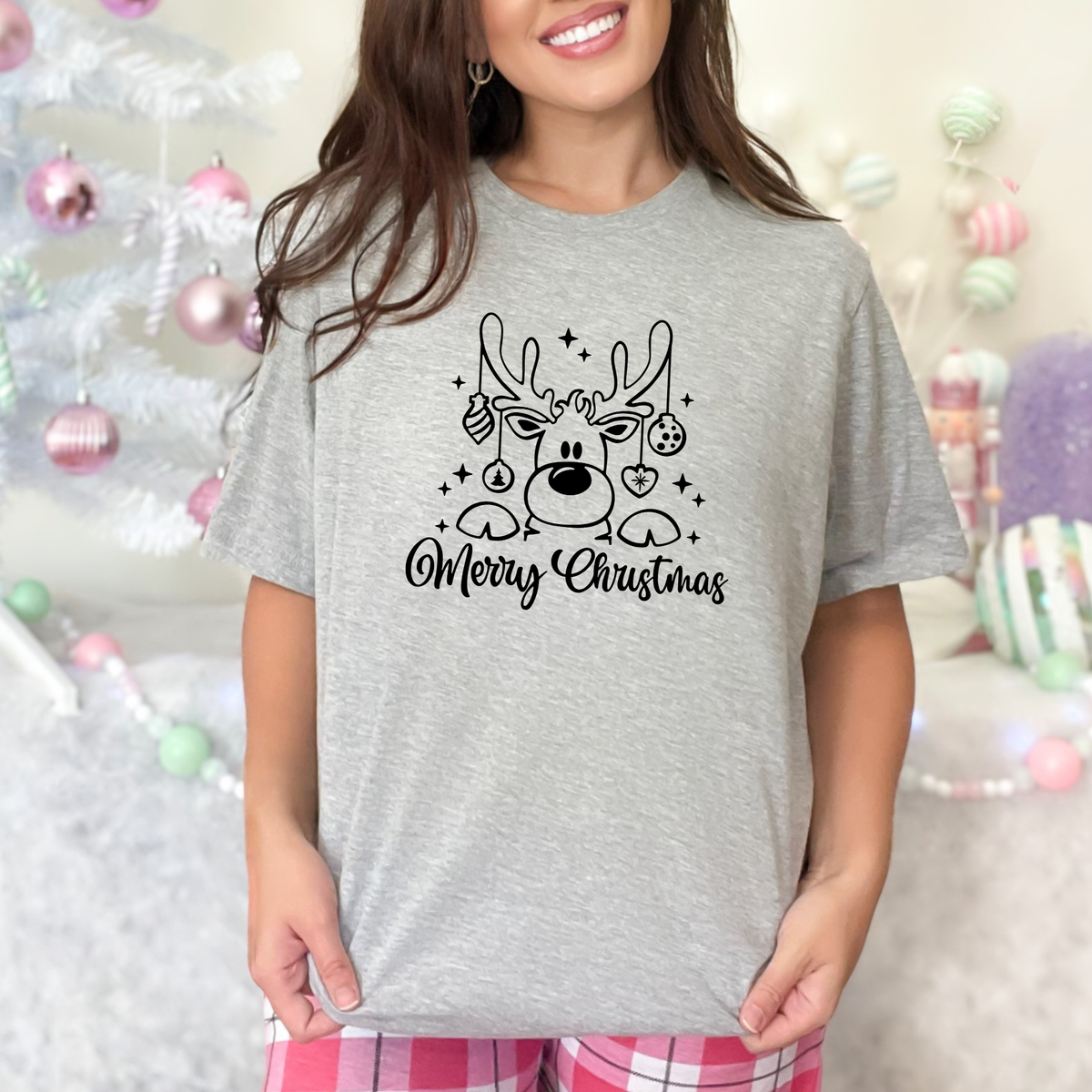 Merry Christmas Reindeer Graphic Tee