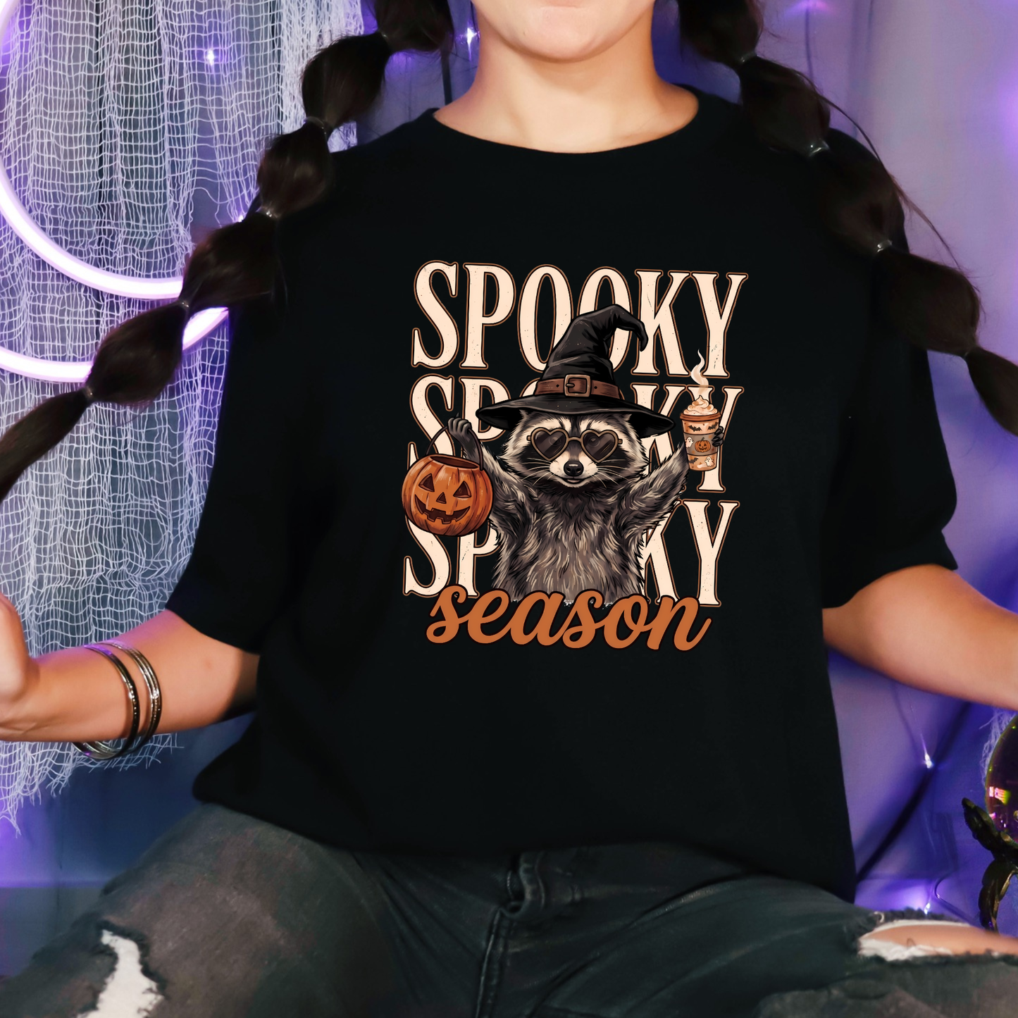 Spooky Season Raccoon Graphic Tee