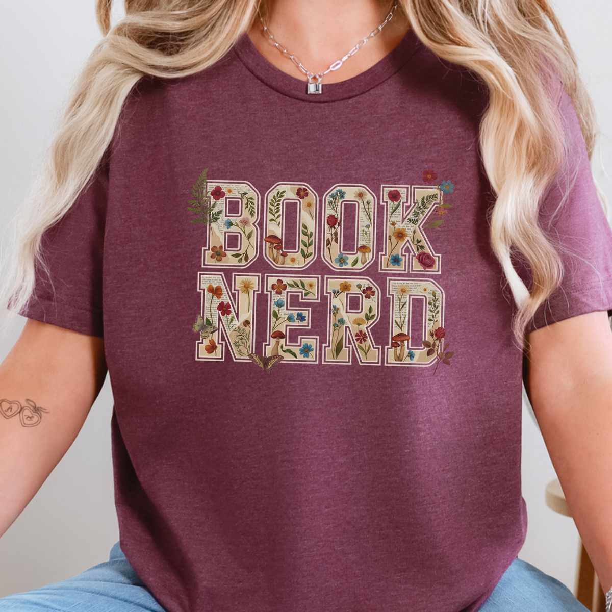 Floral Book Nerd Graphic Tee