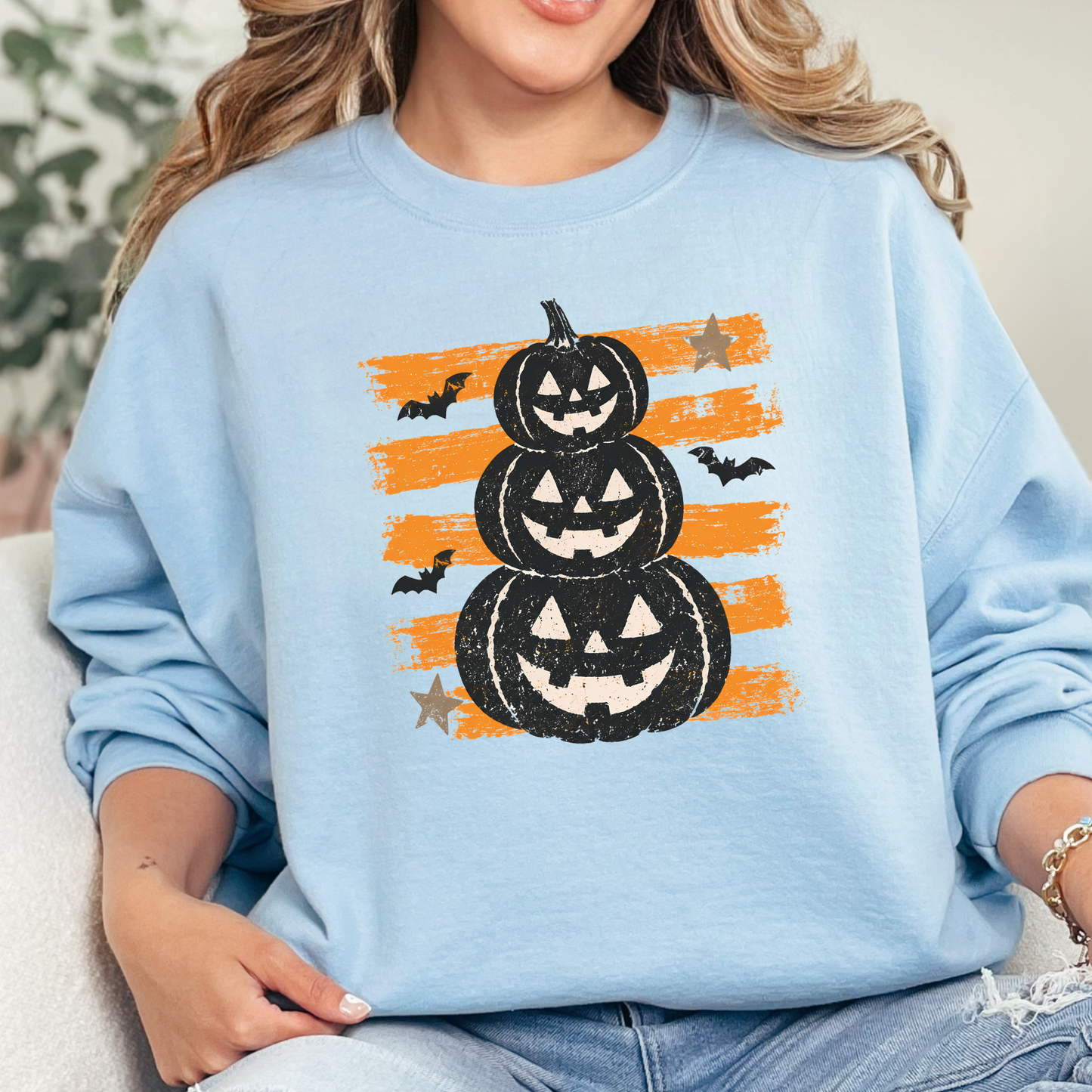 Retro Vintage Halloween Pumpkin Graphic Sweatshirt