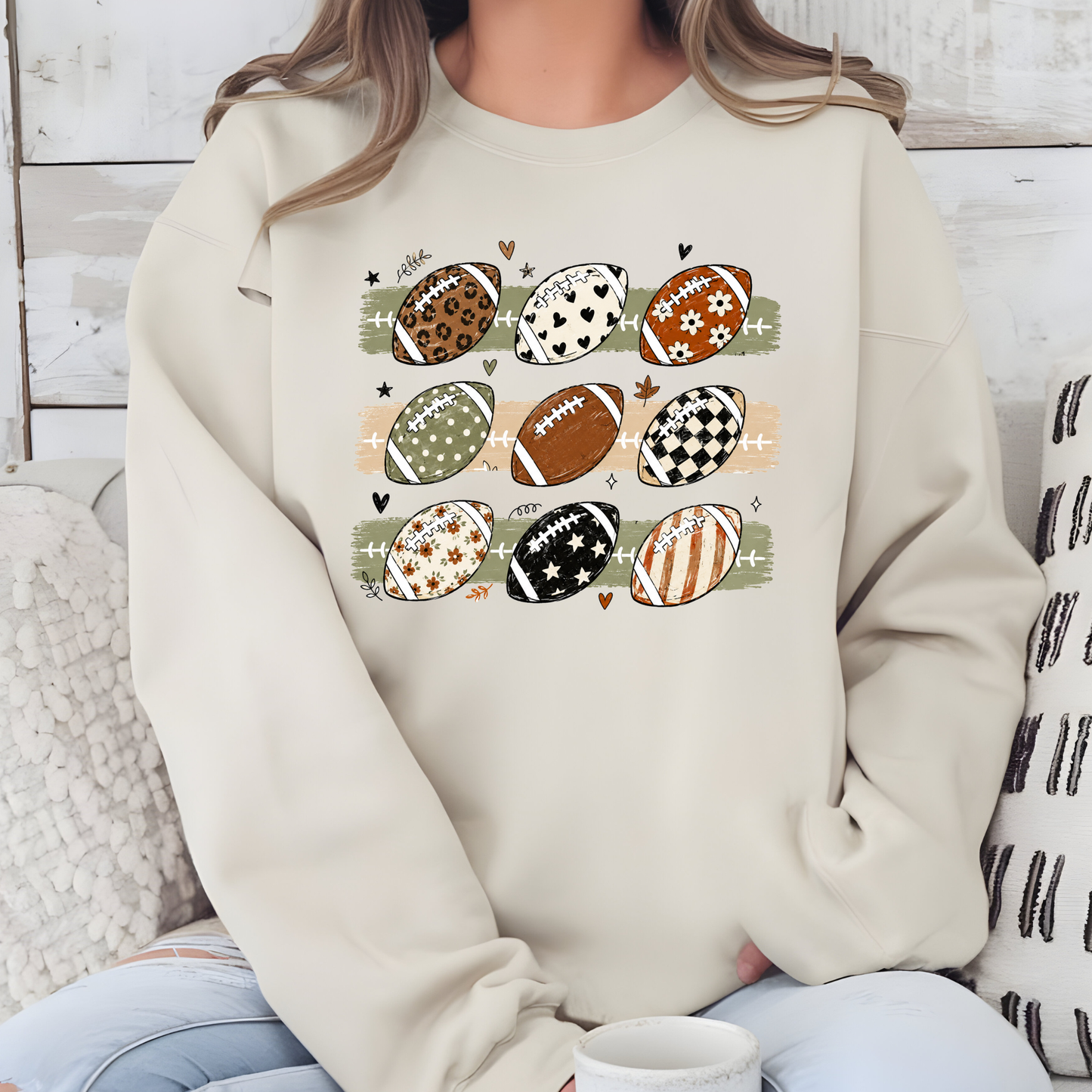 Football Grid Graphic Sweatshirt