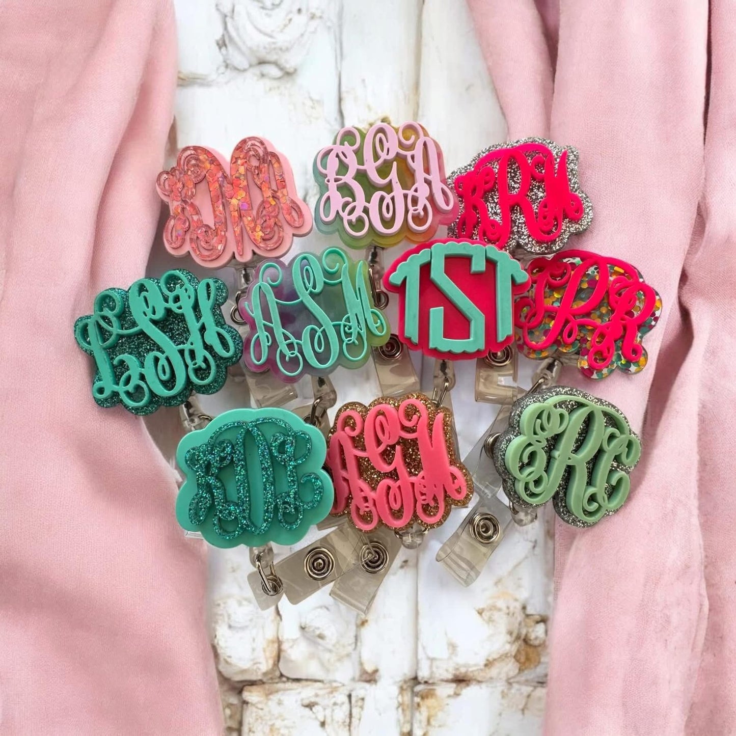 Custom Personalized Monogram Badge Reels (PREORDER - Ships in 4-5 Weeks)