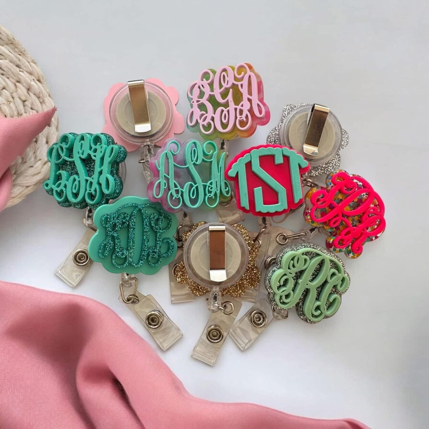 Custom Personalized Monogram Badge Reels (PREORDER - Ships in 4-5 Weeks)
