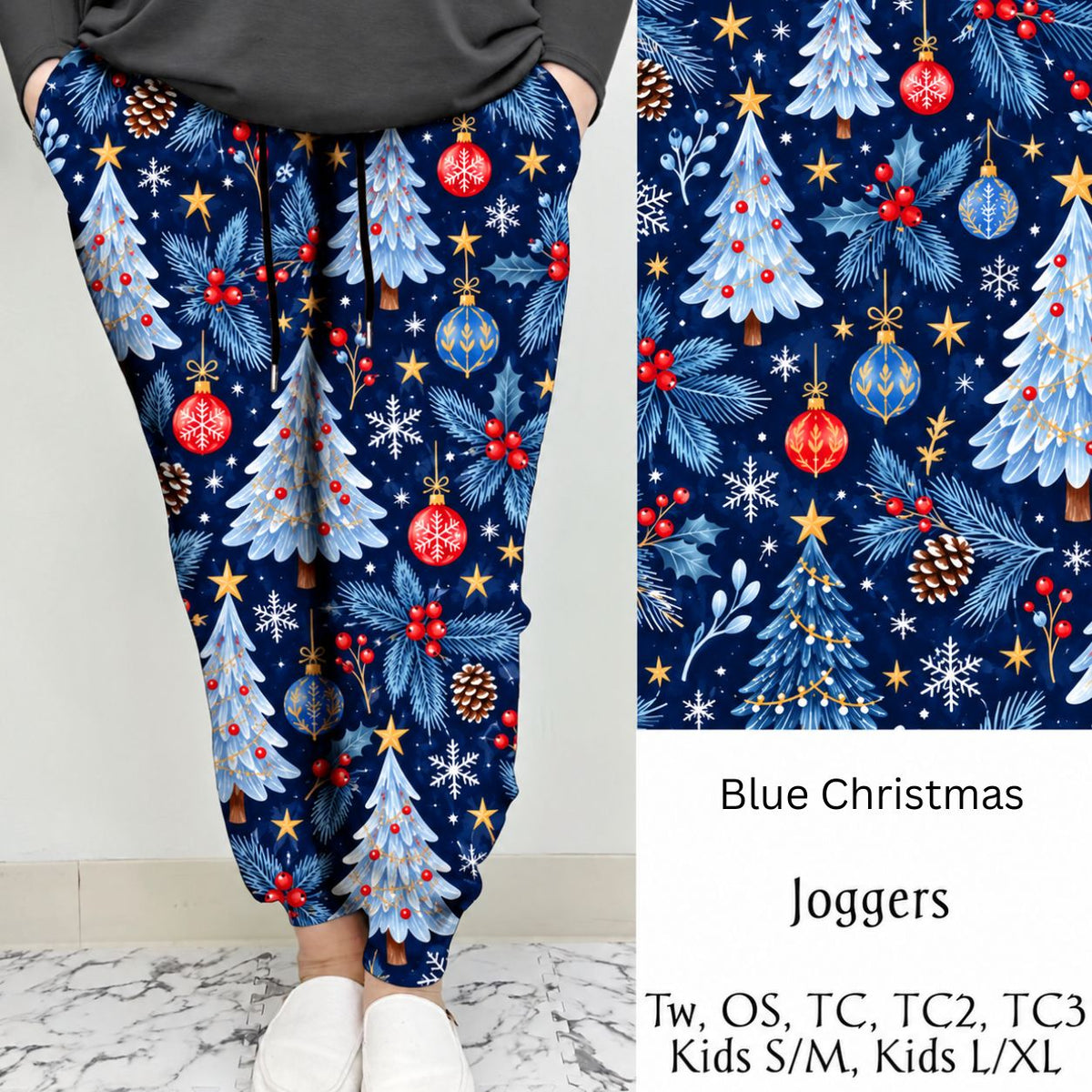 Blue Christmas Leggings/Joggers | PREORDER CLOSES 10/9, ETA LATE NOV.