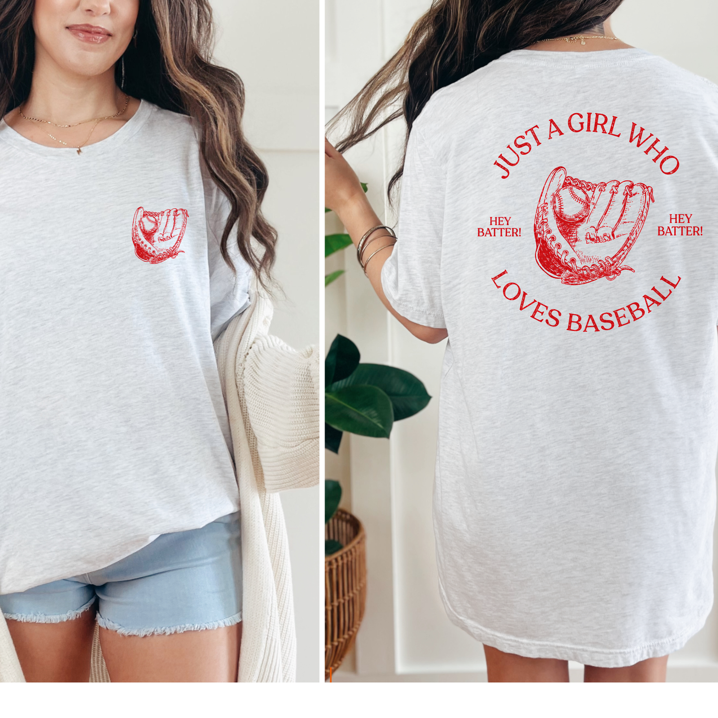 Just a Girl Who Loves Baseball Graphic Tee or Sweatshirt