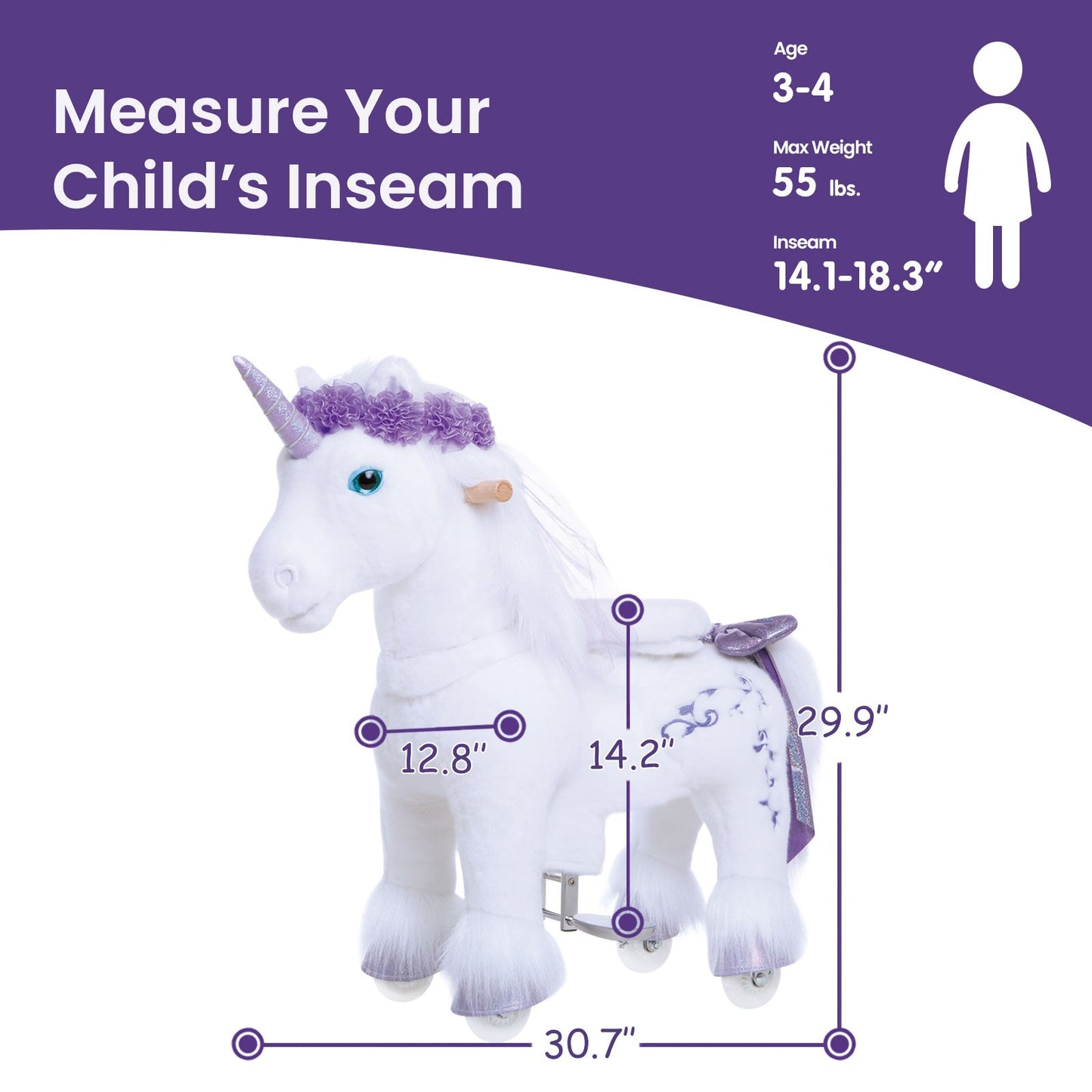 Ride on Unicorn for Age 3-4 Purple Model X