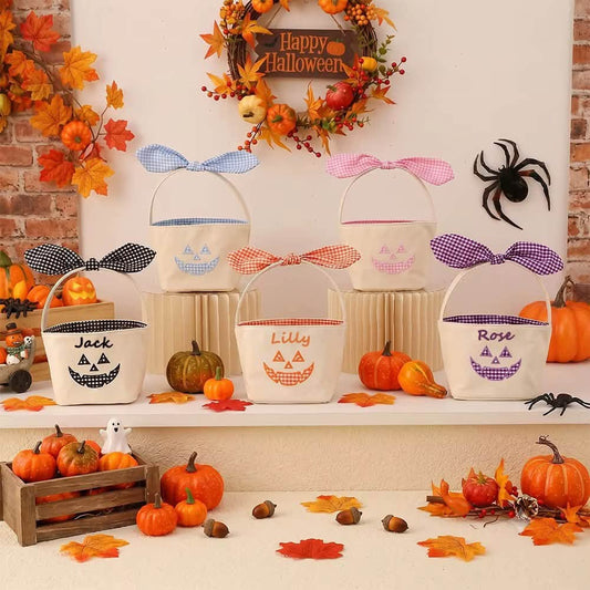 Custom Gingham Halloween Basket (PREORDER CLOSES 8/30, ETA LATE SEPT.)
