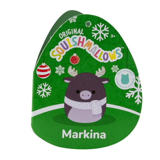 SquisHmallows Markina the Moose Wearing Scarf 7.5" 2023 First To Market Christmas Collection Stuffed Plush