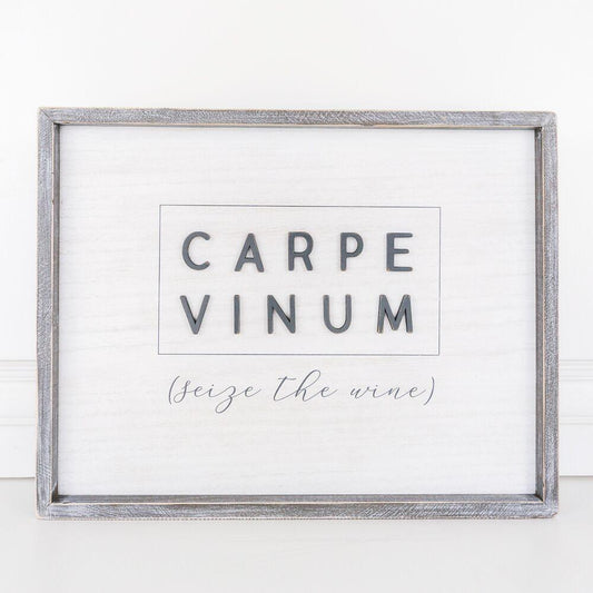 Imperfect Carpe Vinum XL Rustic Wood Wine Sign Farmhouse Vintage Decor Diy Friendly