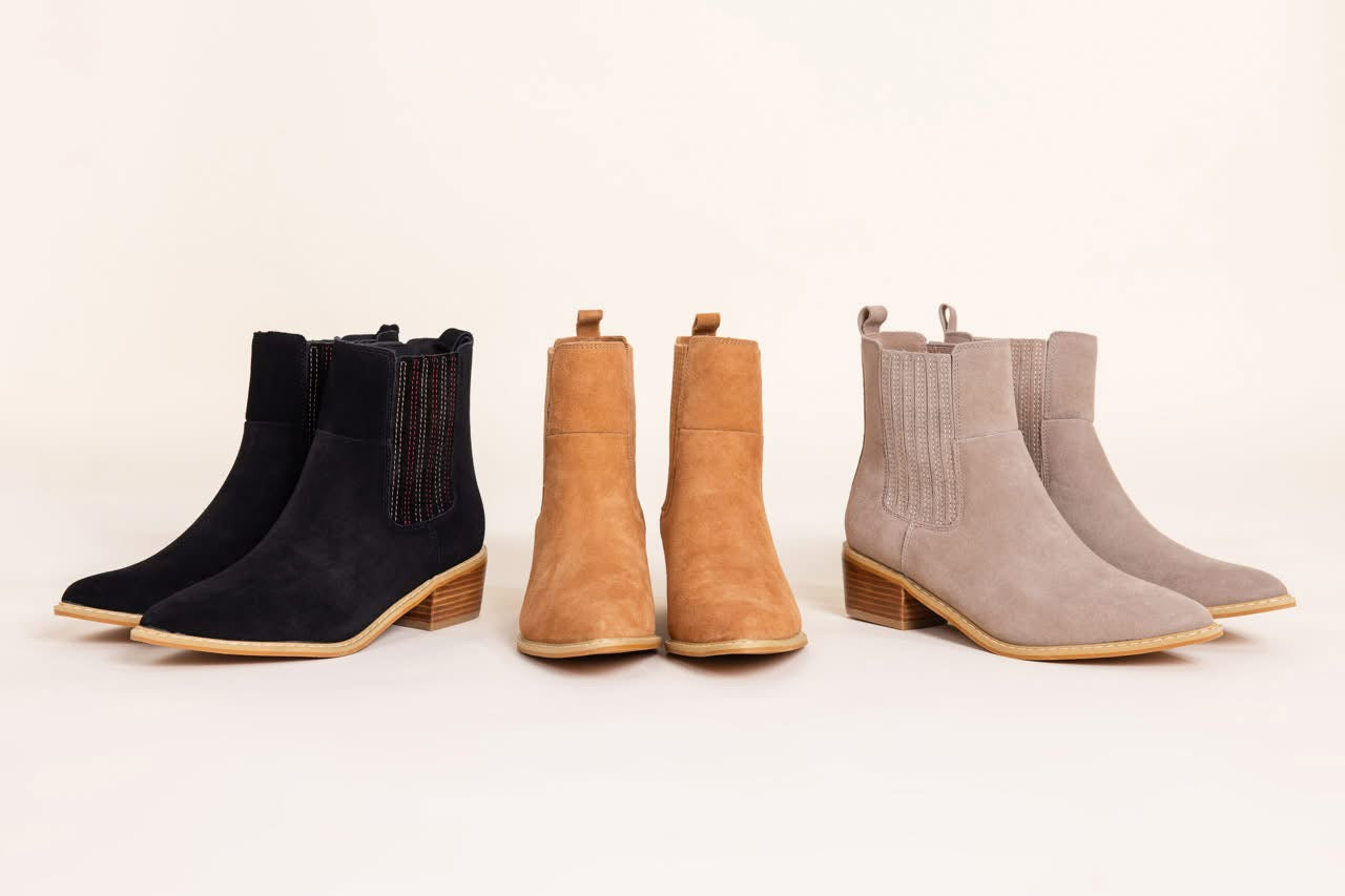 Leonor Suede Ankle Boot in Tan