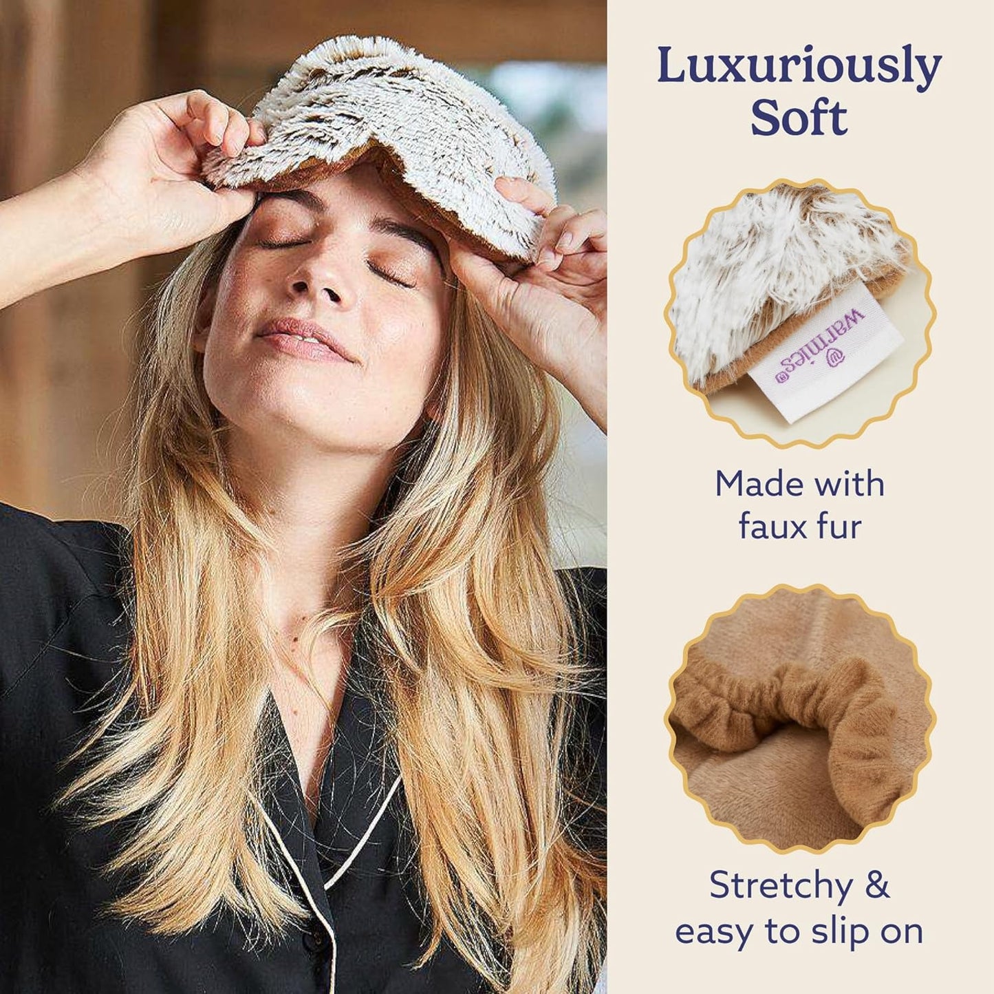 Warmies Eye Mask - Marshmallow Brown