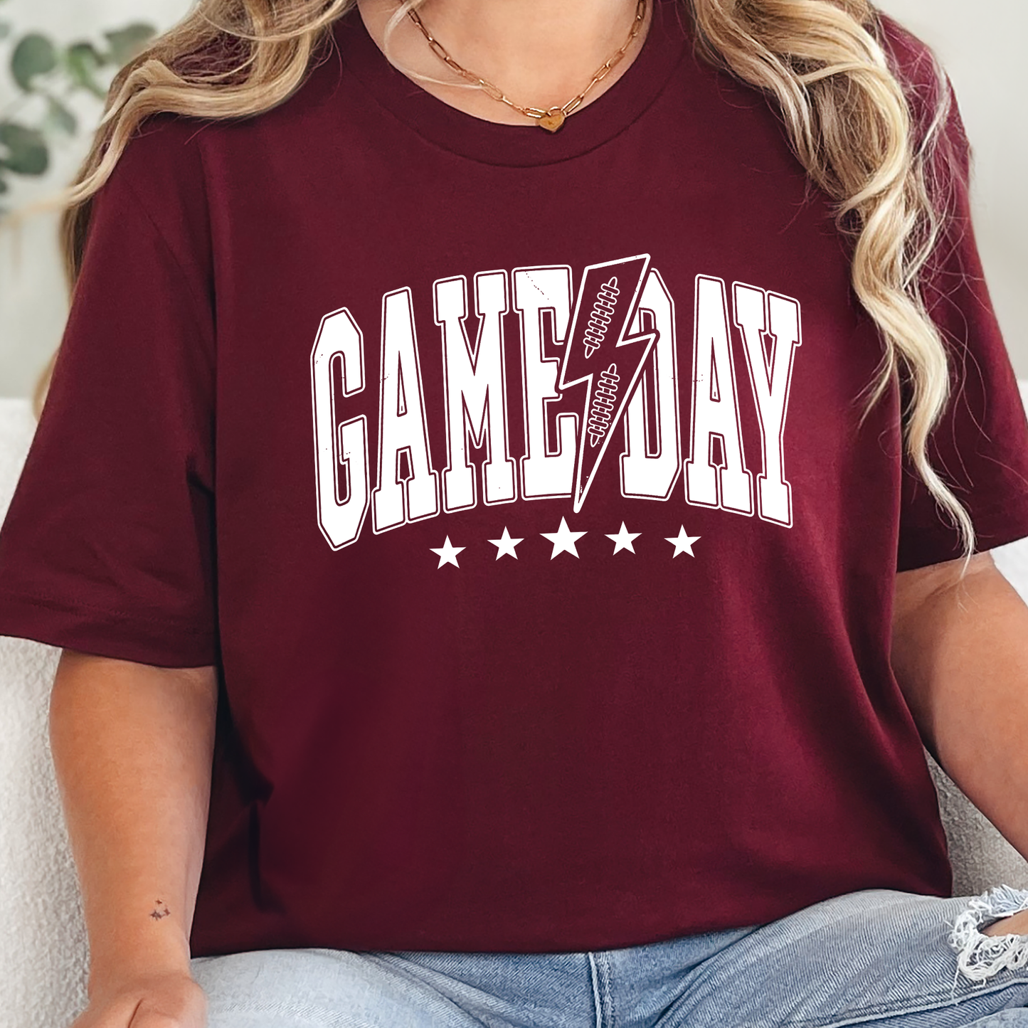 Custom Color Game Day Lightning Bolt Graphic Tees