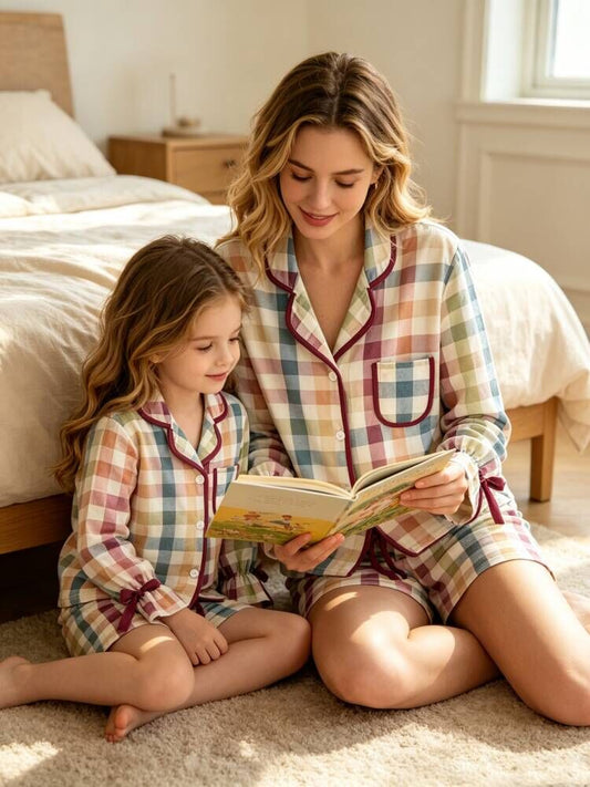 Mommy and Me Fall Plaid Pajama Set